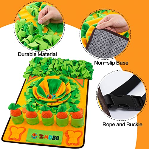 Pet Snuffle Mat for Dogs Sniff Mat Nosework Feeding Mat Slow Feeder Interactive Dog Puzzle Toys for Training and Stress Relief Encourages Natural Foraging Skills (31''x19'') - size: 31''x19''