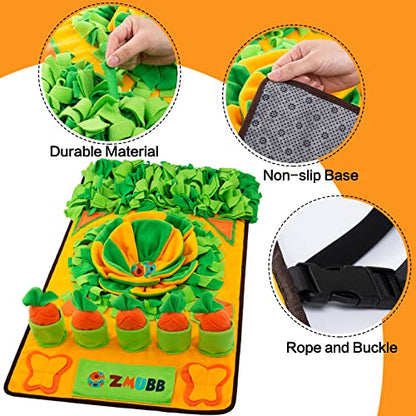 Pet Snuffle Mat for Dogs Sniff Mat Nosework Feeding Mat Slow Feeder Interactive Dog Puzzle Toys for Training and Stress Relief Encourages Natural Foraging Skills (31''x19'') - size: 31''x19''