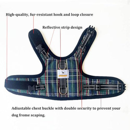 Dachshund Harness no Armpit rub, Christmas Plaid Escape Proof Doxie Harness, Adjustable Step in Dog Harness for mini & Standard Dachshund (Green, XS: Chest 10"-12"/25-31cm) - color: Green, size: XS:Chest 10"-12"/25-31cm