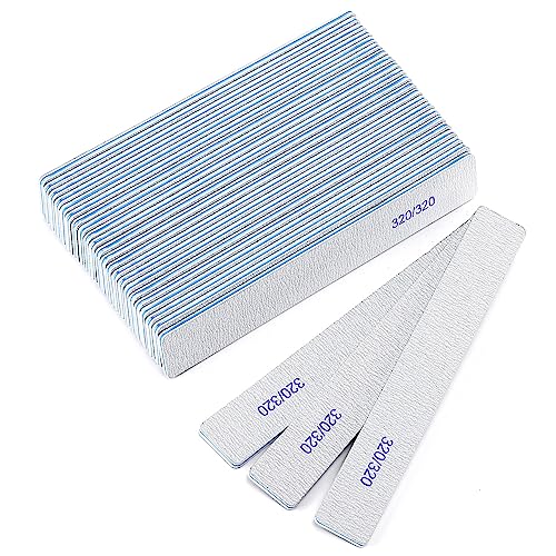 25 Count Nail Files for Natural Nails 320 Grit Fine Grit Nail Buffers for Buffing and Smoothing Nails - size: 320/320 Grit(25 Count)
