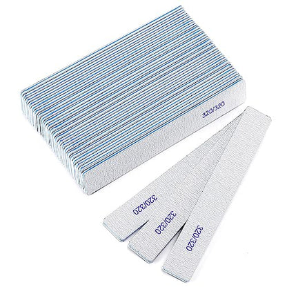 25 Count Nail Files for Natural Nails 320 Grit Fine Grit Nail Buffers for Buffing and Smoothing Nails - size: 320/320 Grit(25 Count)