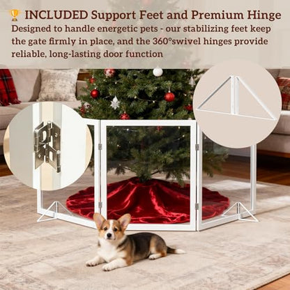 Extra Wide Clear Dog Gate 24" Tall Clear Acrylic Freestanding Dog gate Transparent Pet Gate for Doorways Stairs 3 Panel(55"-70" W) - size: 24"H x 72"W (3 Panels x 24"W Each)
