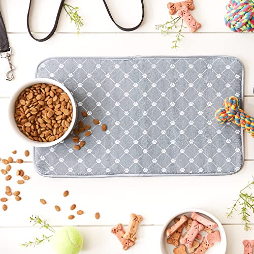 Bone Dry Machine Washable, Ultra Absorbent Pet Mat, 10x18, Gray Trellis Print - color: Gray Trellis Print, size: 10"L x 18"W