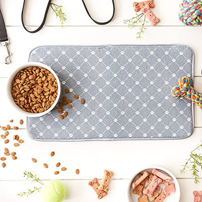 Bone Dry Machine Washable, Ultra Absorbent Pet Mat, 10x18, Gray Trellis Print - color: Gray Trellis Print, size: 10"L x 18"W