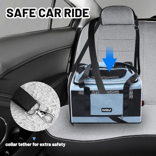 Cat Carrier Top-Expandable 18x11x11, United Delta American Airline Approved Dog Carrier, Soft Pet Carry-On Bag Underseat in Cabin, Puppy Air Travel Crate Kitten TSA Plane Carrying Case Blue - color: Blue