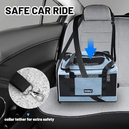 Cat Carrier Top-Expandable 18x11x11, United Delta American Airline Approved Dog Carrier, Soft Pet Carry-On Bag Underseat in Cabin, Puppy Air Travel Crate Kitten TSA Plane Carrying Case Blue - color: Blue