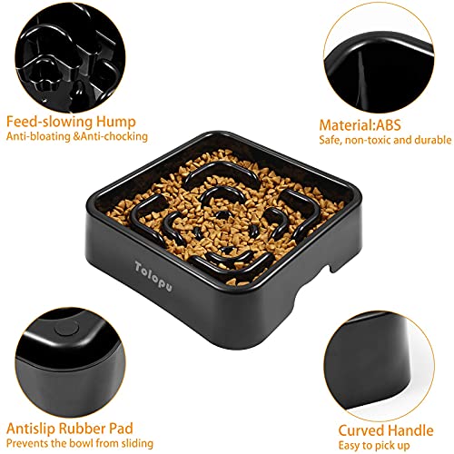 Extra-Large Durable ABS Large Slow Feeder Dog Bowls(10 Cups Capacity) Stop Bloat Bowl Anti-Choking &Anti-Gulping & Fun Feeding Bowl (Large, Black)