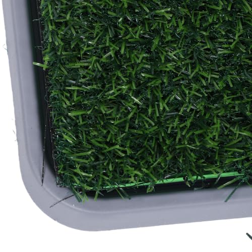Pomya Large Artificial Grass Puppy Pee Pad, 3 Layers Reusable Dog Potty Training Pad with Tray, Washable Indoor Dog Grass Mat for Potty Training, 26.8x16.5in Green, 1-Pack (68x42.5cm/26.8x16.5in 1PCS)