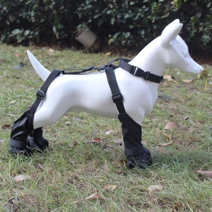 Dog Boots with Suspenders Waterproof and Non-Slip Dog Boots with Adjustable Collar Pet Outdoor Walking Paw Protection Suitable for Hot Pavement in Summer (XS) - size: XS