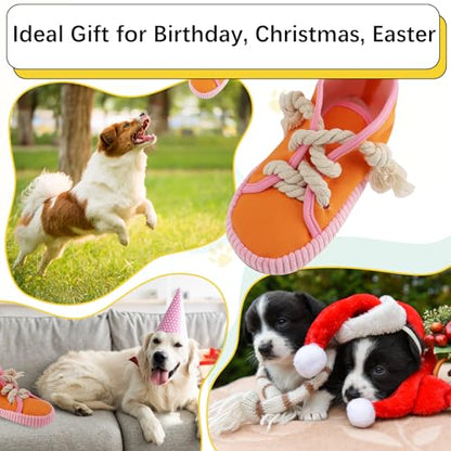 vocheer Dog Chew Toy, Dog Toys to Keep Them Busy Durable Teething Shoe Interactive Squeaky Puppy Toy,Small,Medium Breze, Machine Washable, Orange - color: 11cm orange