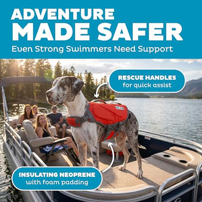 Outward Hound Dawson Swim Red Dog Life Jacket, XL - color: Red, size: X-Large (Chest Girth: 33"-44")