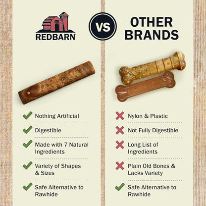 Redbarn Natural Dur-A-Bulls Treats for Dogs - 5 Medium Sticks - Hickory Flavor - Made in USA Long Lasting 100% Digestible No Artificial Ingredients or Plastic - size: 5 Count (Pack of 1), style: Medium Sticks