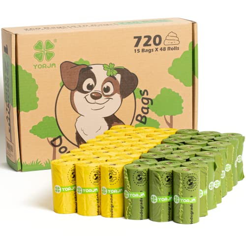 Dog Poop Bags Rolls, 720 Pet Waste Bags, 100% Leak Proof Extra Thick and Strong Corn Starch Blend - size: 1 Count (Pack of 720)