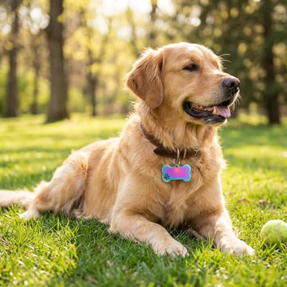 Custom Personalized Stainless Steel Pet ID Tag, Engraved Name and Phone Number Collar Charm for Dogs and Cats, Durable Identification Plate