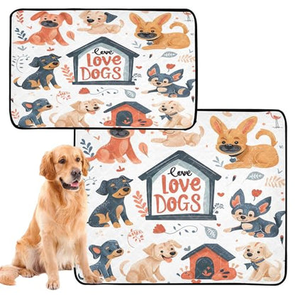 Qilmy Dog Pet Mat, Waterproof Reusable Dog Training Pad Anti-Slip Pet Creat Pad for Small Medium Large Dogs and Cats