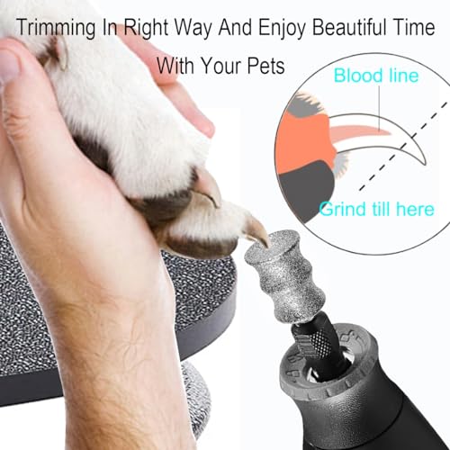 Dog Nail Trimmer Tools for Dremel - Paws Grooming & Smoothing for Medium Large Dogs - 1/8" Dog Nail Grinder Attachment (2XL)