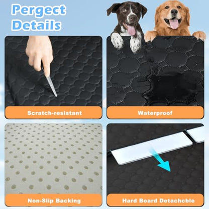 Back Seat Extender for Dogs, PU Leather Hard Bottom Truck Dog Seat Cover for Back Seat, Waterproof Pet Hammock Bed for Car with Side Flap, High Barrier Truck Pet Back Seat Covers - size: For Full Size Truck