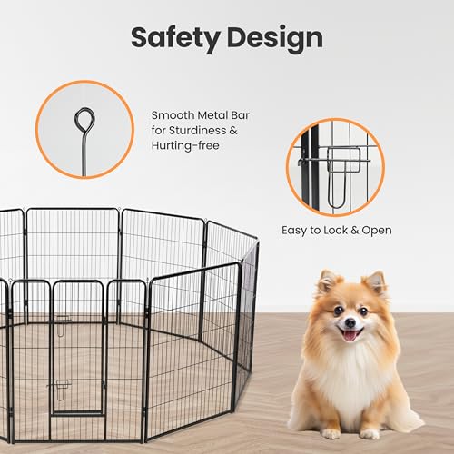 Simple Deluxe Dog Playpen Outdoor Indoor, 32 Inch 2 Panels Dog Fence for Small Dogs Puppy, Perfect Dog Pen for Camping, Yard, RV, Garden Fence, Black - size: 32 Inch 2 Panels