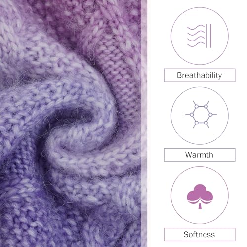 QBLEEV Small Dog Sweaters for Girls - Warm Winter & Fall Dog Sweaters with Soft Material, Turtleneck & Vest Options, Female XS - color: Gradient Purple, size: X-Small