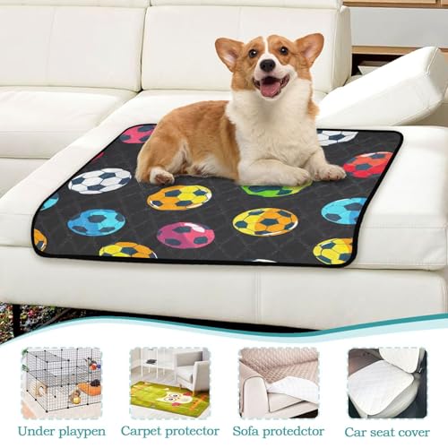 Qilmy Football Pet Mat, Waterproof Reusable Dog Training Pad Anti-Slip Pet Creat Pad for Small Medium Large Dogs and Cats - size: Smallx3