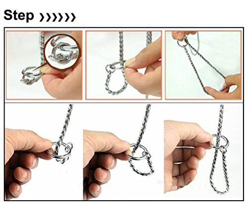 SGODA Silver Dog Chain Collar Choke Pet Training Snake Collar with Heavy Links, 16 in, 3 mm - color: Silver