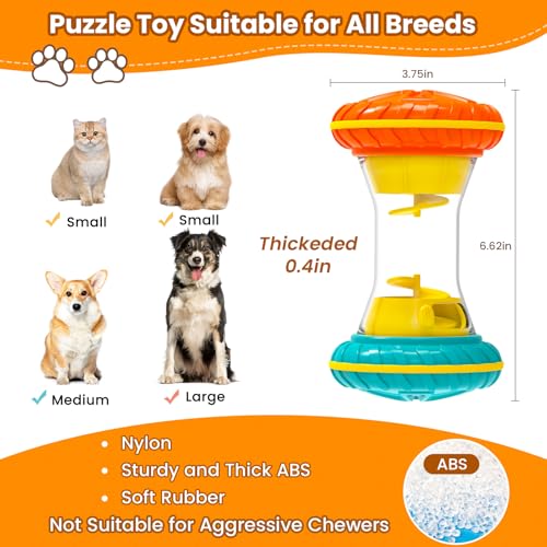 BoYoYo Interactive Dog Toys, Dog Puzzle Toys for Smart, Dog Enrichment Toy to Keep Them Busy, Treat Dispensing Toy Slow Puzzles Feeder, Yellow - color: Yellow