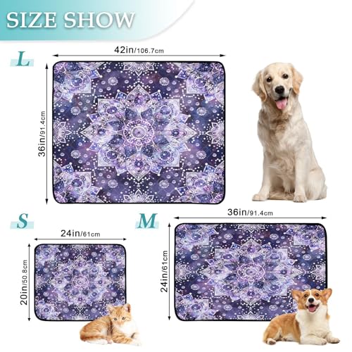 Qilmy Mandala Pet Mat, Waterproof Reusable Dog Training Pad Anti-Slip Pet Creat Pad for Small Medium Large Dogs and Cats - size: Smallx3