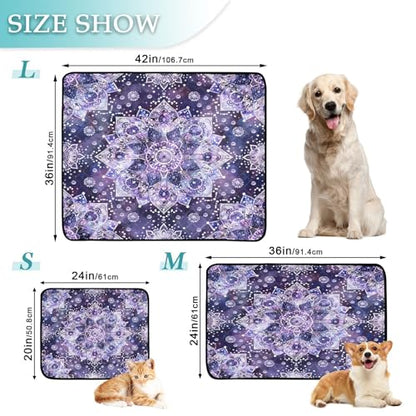 Qilmy Mandala Pet Mat, Waterproof Reusable Dog Training Pad Anti-Slip Pet Creat Pad for Small Medium Large Dogs and Cats - size: Medium+Large