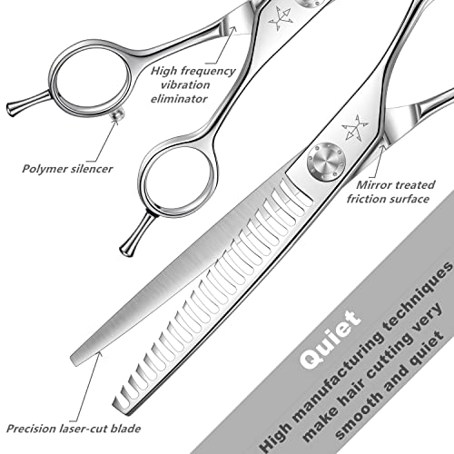 High-end Professional Dog Grooming Thinning Scissors Teeth Blending Shears Pet Texturizing Thinner Blender Shears 7 Inch Extremely Sharp Stainless Steel Alloy For Cat Horse And Other Animals - style: 7inch Thinning
