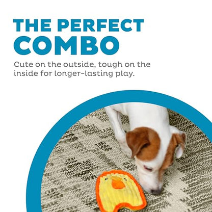Outward Hound Durablez Minis Stuffing-Free Squeaky Plush Dog Toy for Puppies & Small Dogs - Interactive, Soft Yet Tough, No Mess, Jumbo Squeaker, Long-Lasting Play, Chicken - color: Chicky, size: X-Small
