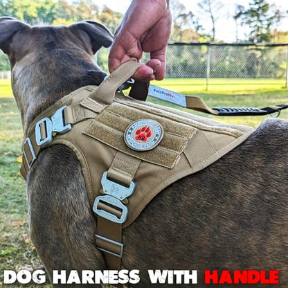 Pets ProMax Tactical Dog Harness – Military-Grade, All-Metal Buckles, No Plastic, Waterproof Vest with Control Handle – No-Pull, No-Choke Design for Small Dogs (Red, S) - color: Red, size: Small (S)