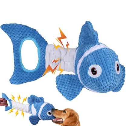 Squeaky Dog Toys - Plush Toy, Durable, Stretchy, Keeps Dogs Busy, Interactive Dog Toys Stress Release Game for Boredom Suitable for Small Medium and Large Dogs - color: Blue