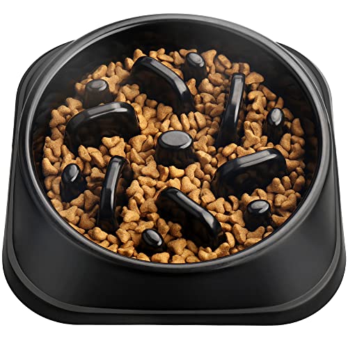 UPSKY Slow Feeder Small Dog Puzzle Bowl Feeder - Anti-Slip, Anti-Bloat, Anti-Choking - color: C-Black
