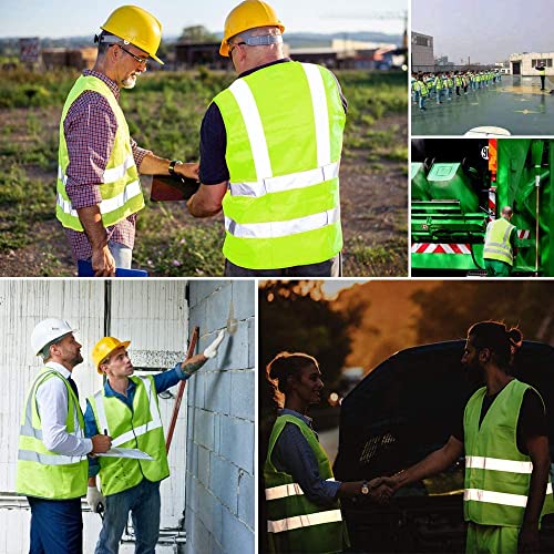 5 Pockets High Visibility Reflective Safety Vest,Zipper Front, Meets ANSI/ISEA Standards - color: Yellow, size: Small