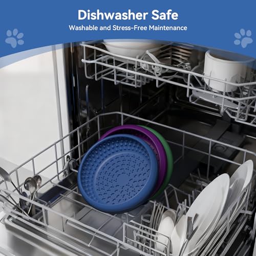 CNMSGM Slow Feeder Dog Bowl, BPA-Free Silicone Lick Mat for Small and Medium Dogs, Non-Slip & Dishwasher Safe(Blue-Large) - color: Blue, size: Large