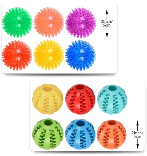 Small Dog Toy Balls, 12 Pcs Rubber Puppy Toy Balls for Ball Launcher, Dog Fetch Balls for Small Breeds 0-15 Lbs