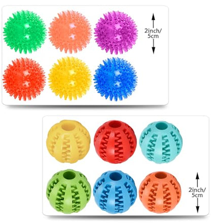 Small Dog Toy Balls, 12 Pcs Rubber Puppy Toy Balls for Ball Launcher, Dog Fetch Balls for Small Breeds 0-15 Lbs