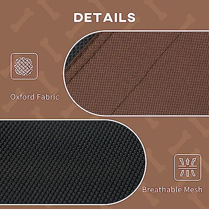 PawHut Elevated Portable Dog Cot Pet Bed with UV Protection Canopy Shade, 48 inch, Coffee - color: Coffee, size: 48 inch
