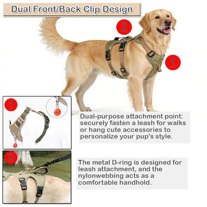 Red No-Pull Dog Harness, Reflective Padded Design for Small/Medium/Large Dogs, Adjustable & Escape-Proof Dog Vest. XL: 99-198 lbs (Chest:26-37",Neck:23-31") - color: Red, size: XL:99-198 lbs (Chest:26-37",Neck:23-31")
