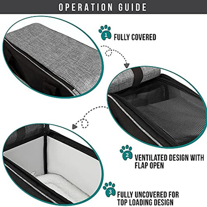 PetAmi Dog Purse Carrier for Small Dogs Cats, TSA Airline Approved Soft-Sided Pet Carrier with Pockets, Ventilated Travel Tote Bag with Bed & Shoulder Strap, Puppy Kitten, Max 12 lbs, Heather Grey - color: Heather Grey