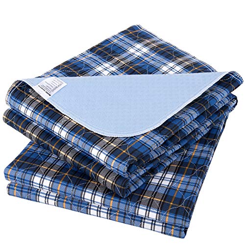 Non-Slip Bed Pads for Incontinence Washable (36" x 34"|2 Pack),Waterproof Bed Pads,Adult Washable Incontinence Bed Pads for Adults,Dog,Kids - color: Blue, size: 34" x 36" | 2 Pack