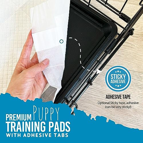 Bulldogology Puppy Pee Pads XXL with Adhesive Sticky Tape - Extra Large Dog Training Wee Pads (30x30) 6 Layers with Extra Quick Dry Bullsorbent Polymer Tech (30-Count, White) - size: 30-Count (30x30)
