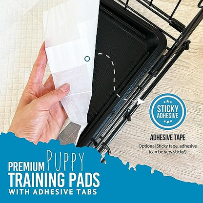 Bulldogology Pee Pads for Dogs XL with Adhesive Sticky Tape (24x35) Dog Puppy Pads Extra Large, Disposable Puppy Pads, Dog Training Wee Pads 6 Layers with Bullsorbent Polymer Tech (40-Count, White) - size: 40-Count (24x35)