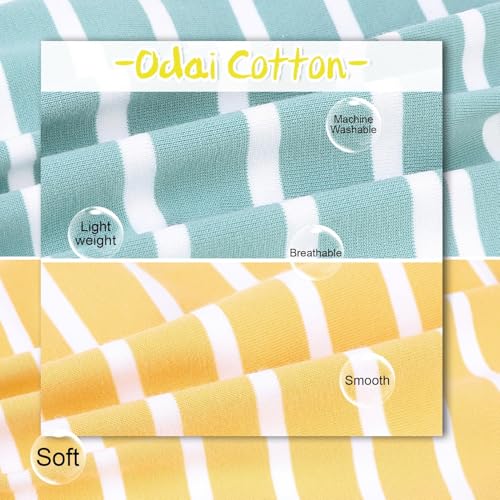 MIHACHI Dog Shirts Cotton Striped T-Shirt, Summer Pet Clothes for Small Dogs, 2-Pack Soft Puppy Apparel Cat Tee, Sleeveless Lightweight, Quick Dry, Breathable,Stretchy, Blue Yellow S - color: Green & Yellow, size: Small