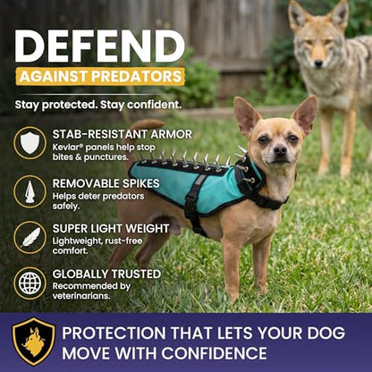 CoyoteVest Dog Harness | Stab-Resistant Protective Vest | Coyote Vest for Dogs | Defends Against Coyotes, Dogs, Birds of Prey | Reflective Safety, Made in USA (Small, Texas Tan) - color: Texas Tan, size: Small