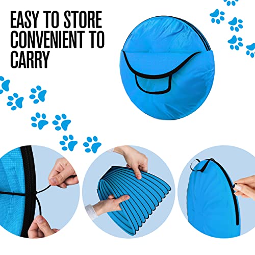 Houseables Dog Tunnel, Dog Agility Tunnel, Agility Equipment, 18 Feet, Puppy Obstacle Course, Pet Playground, Crawling, Small, Medium, Large, Indoor/Outdoor, Play, Pop Up Set, Exercise Tube, Toy, Blue - color: Blue