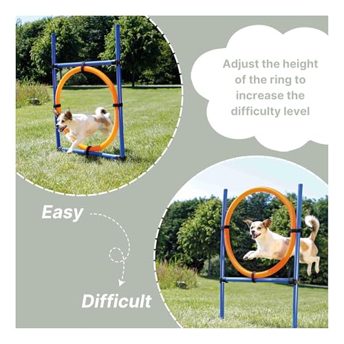 TRIXIE Dog Agility Ring Jump | Portable Dog Hoop - Agility at Home, Dog Obstacle Training Equipment