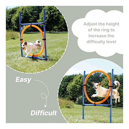 TRIXIE Dog Agility Ring Jump | Portable Dog Hoop - Agility at Home, Dog Obstacle Training Equipment