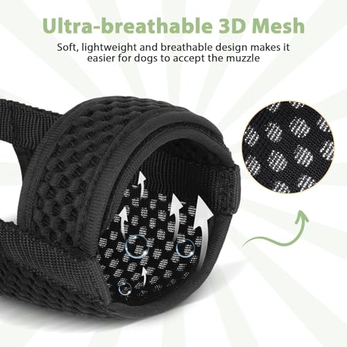 Mayerzon Dog Muzzle with Hook and Loop for Large Medium Small Dogs, Patented Soft Mesh Beagle Labrador Puppy Muzzles for Biting Chewing Grooming, Breathable, Adjustable, Allows Panting Drinking - size: L-(Snout Cir 10.25"-12")