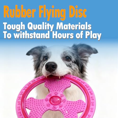 Dog Flying Disc, Outdoor Dog Toys, Dog Fetch Toy, Dog Toy for Medium Dogs and Large Dogs, Lightweight Soft Frisbee for Fetch, Tug of War, Catch, Play, 9 inch, Magenta - color: Magenta